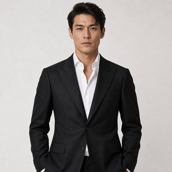 Black Peak Lapel Formal Blazer