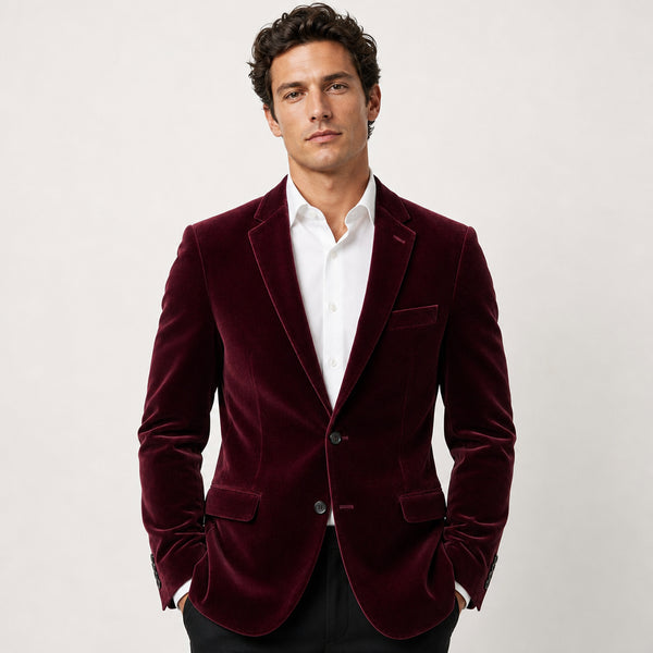 Burgundy Velvet Blazer