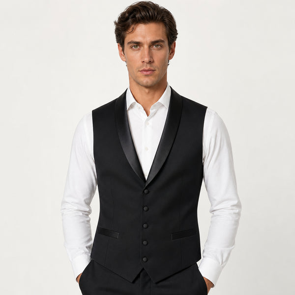 Black Tuxedo Formal Vest