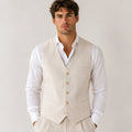 Ivory Linen Summer Vest