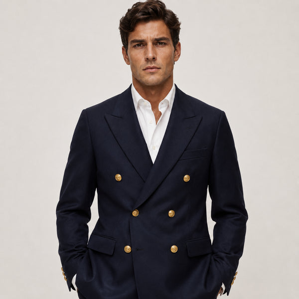 Navy Double-Breasted Blazer