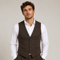 Dark Brown Tweed Vest